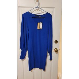 Vera Moda Holly Karris Blouson Sleeve Sweater Dress - Royal Blue - size XL